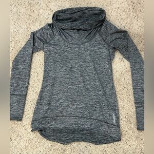 Reebok Heather Gray Cowl Neck Athletic Shirt size M